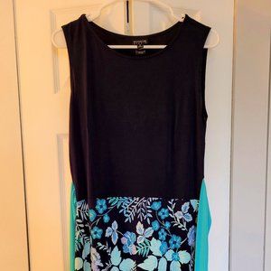 Enfocus Studio Maxi Dress, blue and teal floral print, size 10